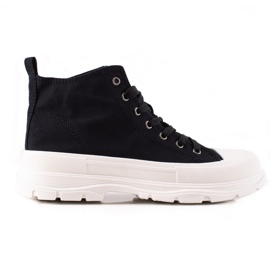 TRENDI Comode scarpe da ginnastica sulla piattaforma nero