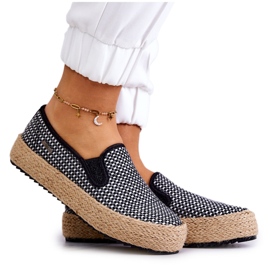 Sneakers Intrecciate Da Donna Slip On Big Star JJ274395 Nere bianco nero