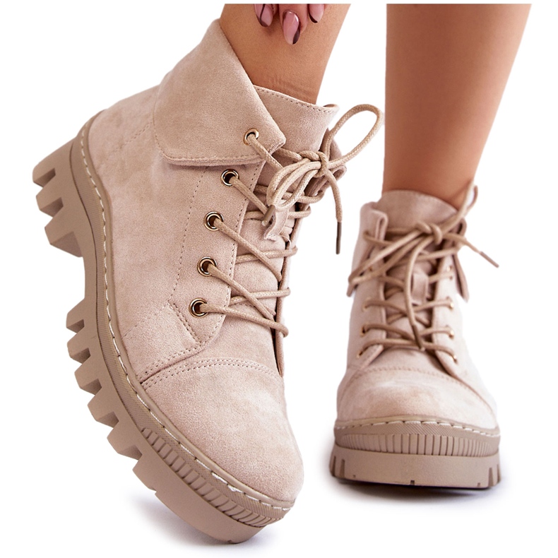 S.Barski Stivali in camoscio Legati Dalles beige chiaro