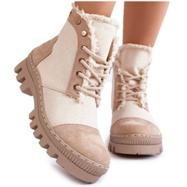 S.Barski Stivali da donna alla moda Beige Claira
