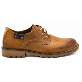 Olivier Scarpe da uomo 812MP stivaletti in pelle rossa marrone arancia