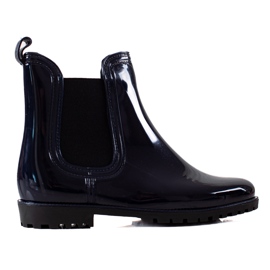 TRENDI Stivali da pioggia blu navy laccati