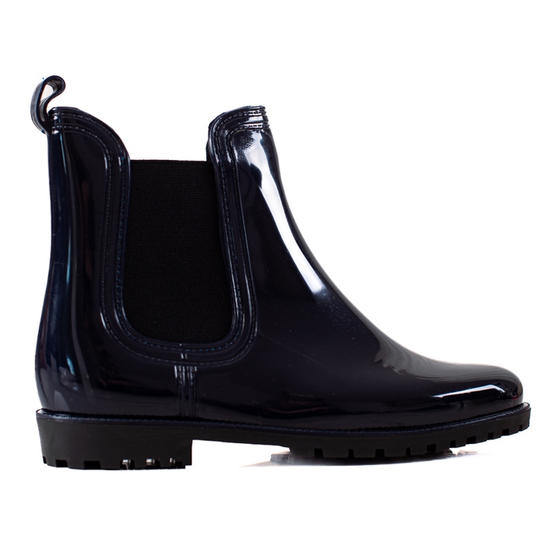 TRENDI Stivali da pioggia blu navy laccati