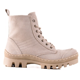 S. BARSKI Stivali stringati di S.BARSKI beige