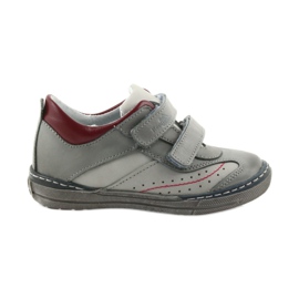 Scarpe da bambino francesine grigie con velcro Ren But 3047 rosso multicolore grigio