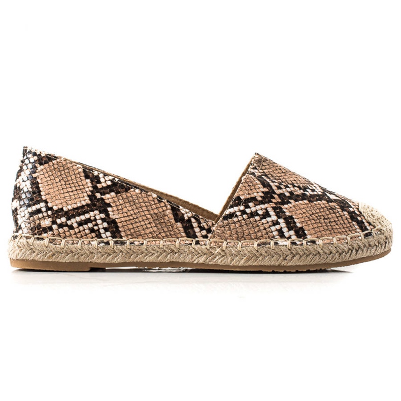 TRENDI Espadrillas classiche con stampa serpente beige marrone