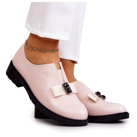 S.Barski Scarpe brogue da donna slip on con decorazione Janelle beige rosa