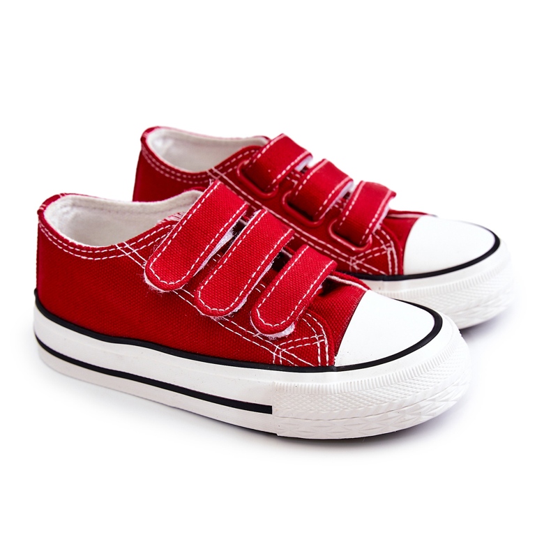 Sneakers Bernie con velcro rosse da bambino rosso
