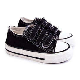 Sneakers da bambino Bernie con velcro nere nero