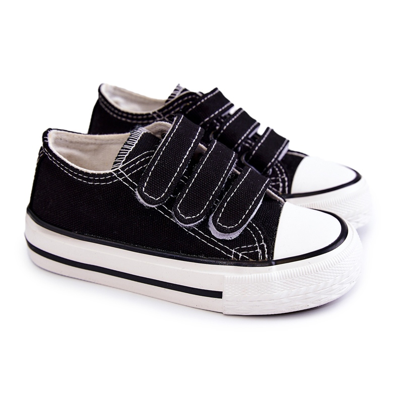 Sneakers da bambino Bernie con velcro nere nero