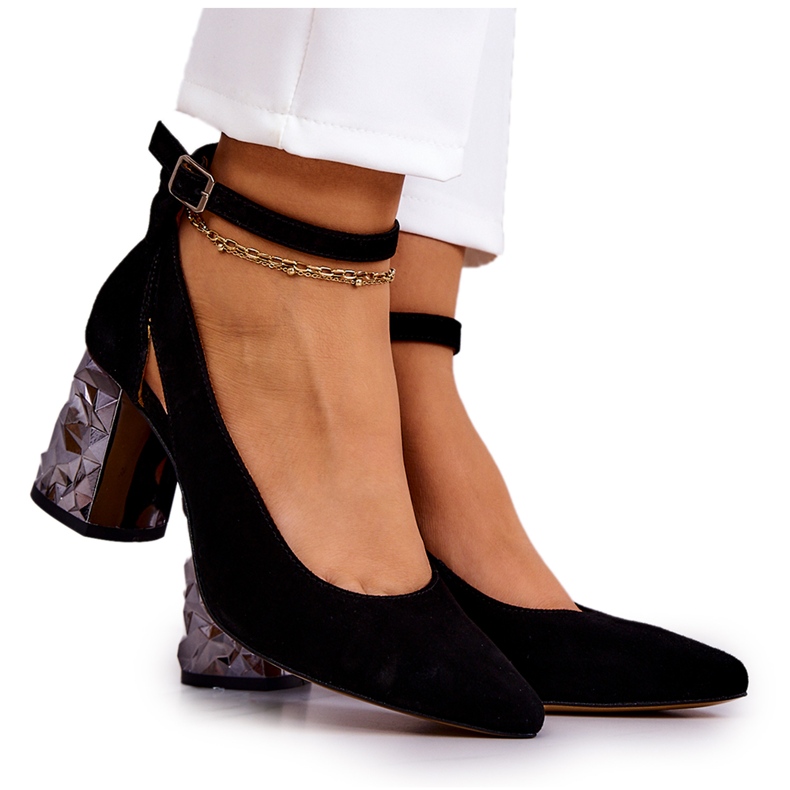 Décolleté in camoscio con fiocco Maciejka 05059-11 nero