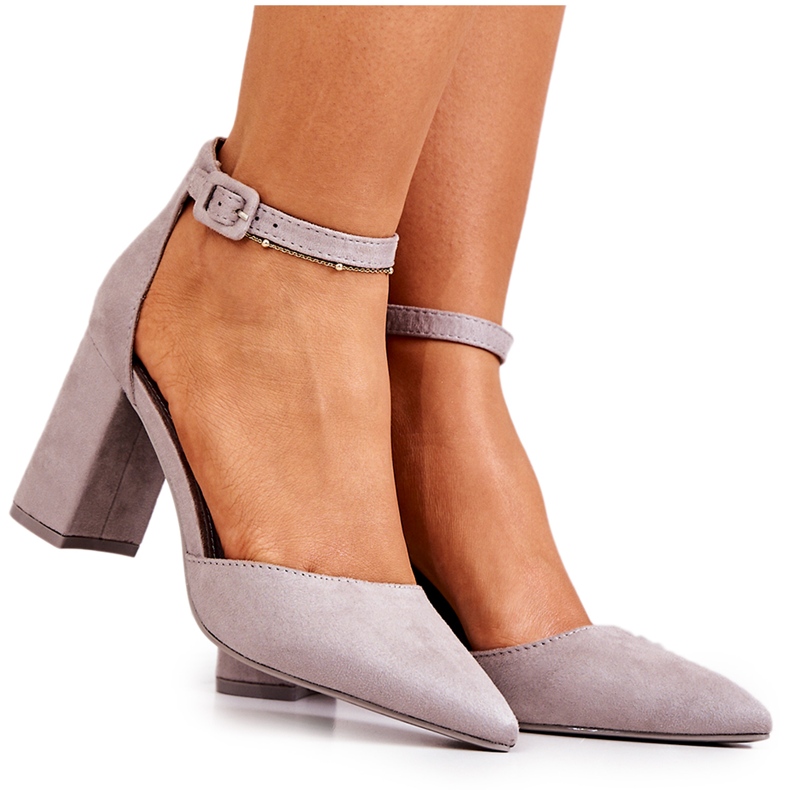 PS1 Décolleté con tacco da donna in camoscio grigio Harye