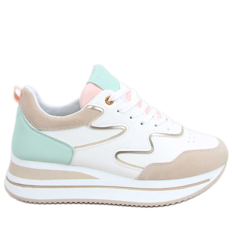 Scarpe sportive Devi Beige con suola alta multicolore