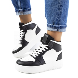 Sneakers alla caviglia Dellucci bianche e nere bianco nero