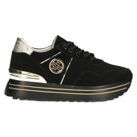 Sneakers in pelle Filippo DP3538/22 BK GO nero