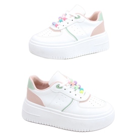 Sneakers da donna con perline Lalima Pink bianco