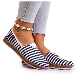 Espadrillas da donna Big Star Slip-on Belts FF276027 Blu Navy bianca