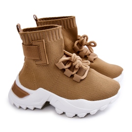 FR1 Scarpe sportive per bambini Calzino alto Beige Nickie