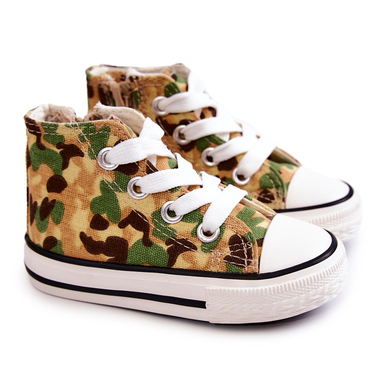 Sneakers Alte da Bambino Beige-Verde Filemon