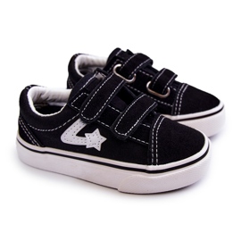 FR1 Sneakers Classiche Per Bambini Nere Con Velcro Phiris nero nero