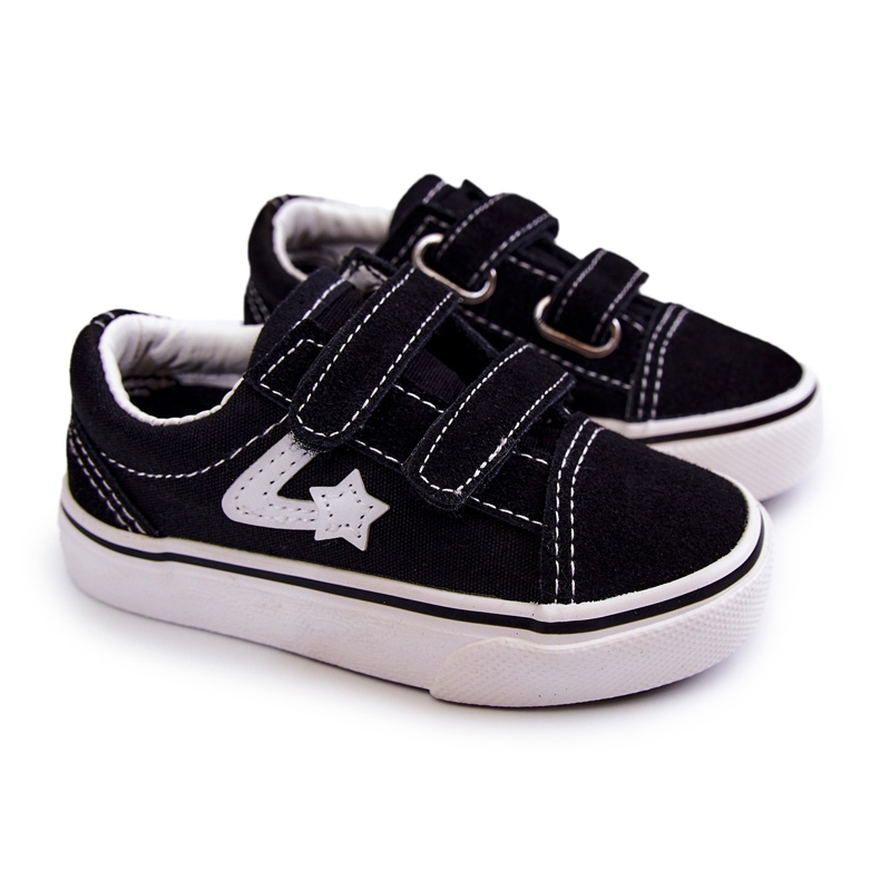 FR1 Sneakers Classiche Per Bambini Nere Con Velcro Phiris nero nero