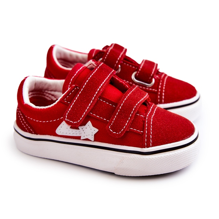 Sneakers Classiche per Bambini Rosse Phiris Velcro rosso