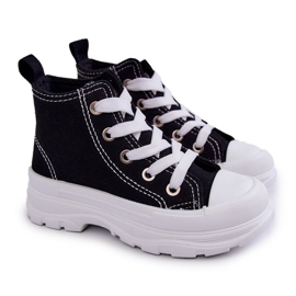 FR1 Sneakers alte per bambini in bianco e nero Freeze