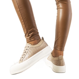 Sneakers beige con suola spessa in Luther