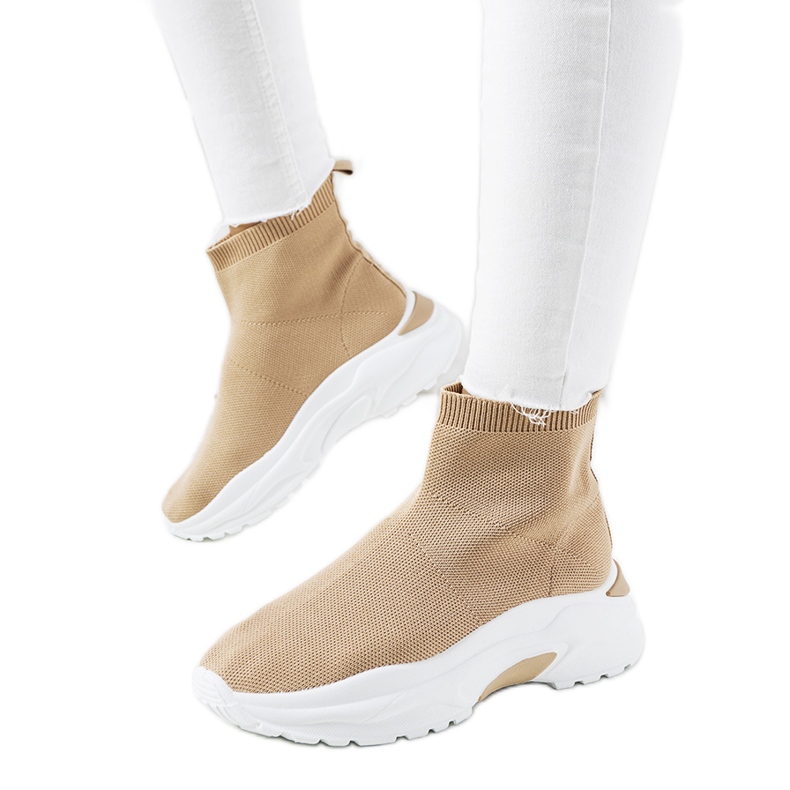 Scarpe da ginnastica alte marroni marrone