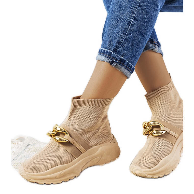 Scarpe da ginnastica alte marroni marrone