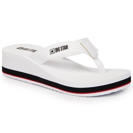 Infradito sul tacco a zeppa Big Star W JJ274A333 bianco bianca