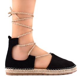 Lucky Shoes Espadrillas nere legate nero