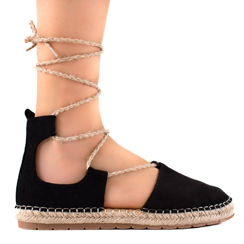 Lucky Shoes Espadrillas nere legate nero