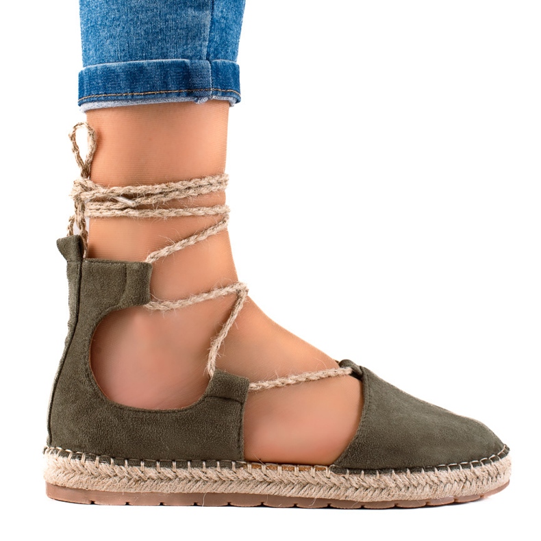 Lucky Shoes Espadrillas verdi legate verde