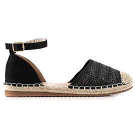 Anesia Paris Espadrillas Intrecciate Con Fibbia nero