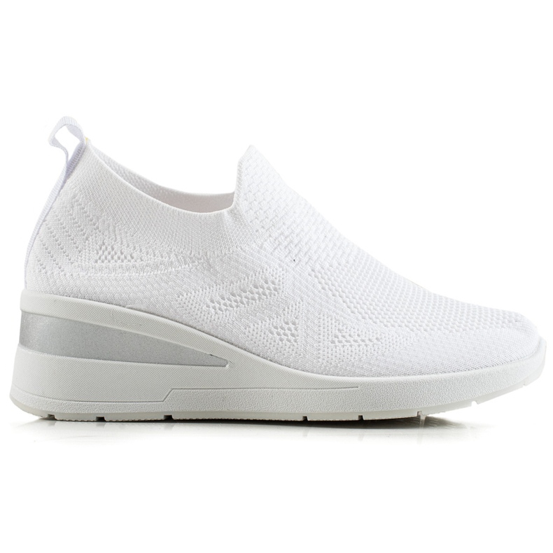 TRENDI Sneakers slip-on con zeppa bianca