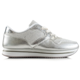 TRENDI Scarpe da ginnastica argento d'argento