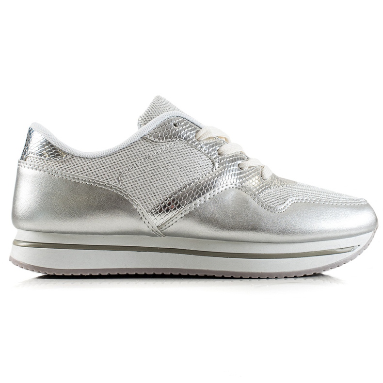 TRENDI Scarpe da ginnastica argento d'argento