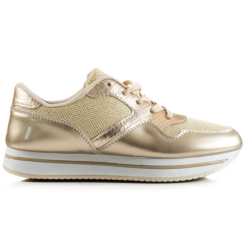 TRENDI Scarpe da ginnastica dorate d'oro