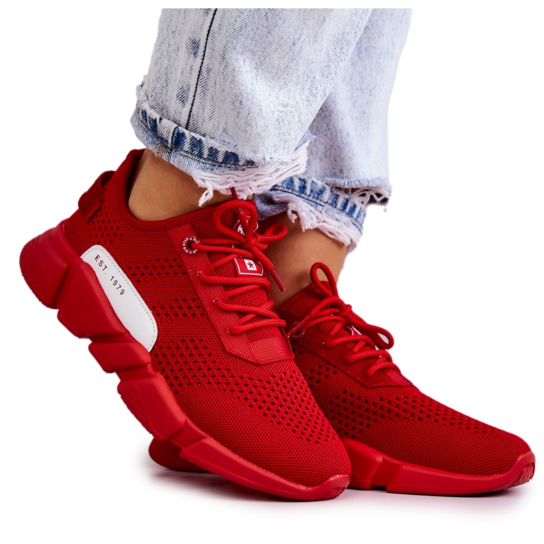 Scarpe sportive da donna Memory Foam Big Star JJ274270 Rosse rosso