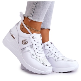 S.Barski Scarpe sportive da donna in pelle Sneakers bianche Loissa bianca