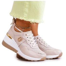 S.Barski Scarpe Sportive da Donna in Pelle Sneakers Beige Loissa
