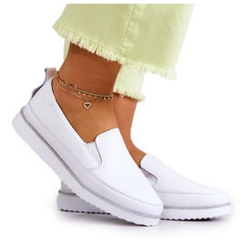 Sneakers da Donna in Pelle Slip-On S.Barski Bianche bianco