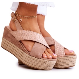 FW1 Sandali Da Donna Sulla Piattaforma Beige Emmalee