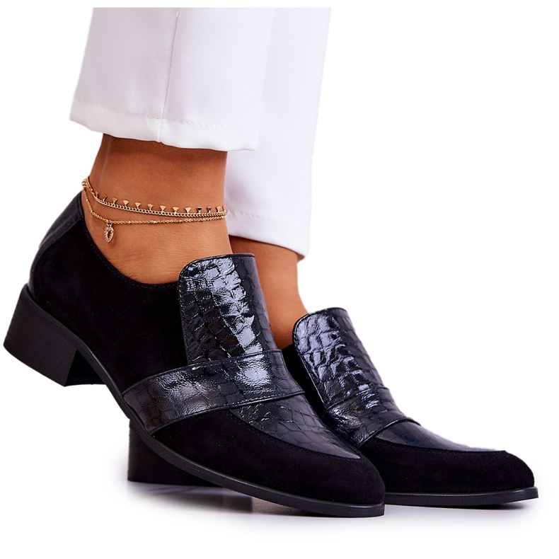 PA2 Scarpe con serpente in pelle scamosciata Mariene nere nero