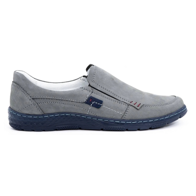 Olivier Mocassini da uomo in pelle grigi 943MA grigio