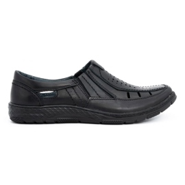 Olivier Mocassini estivi da uomo in pelle 492MA neri nero