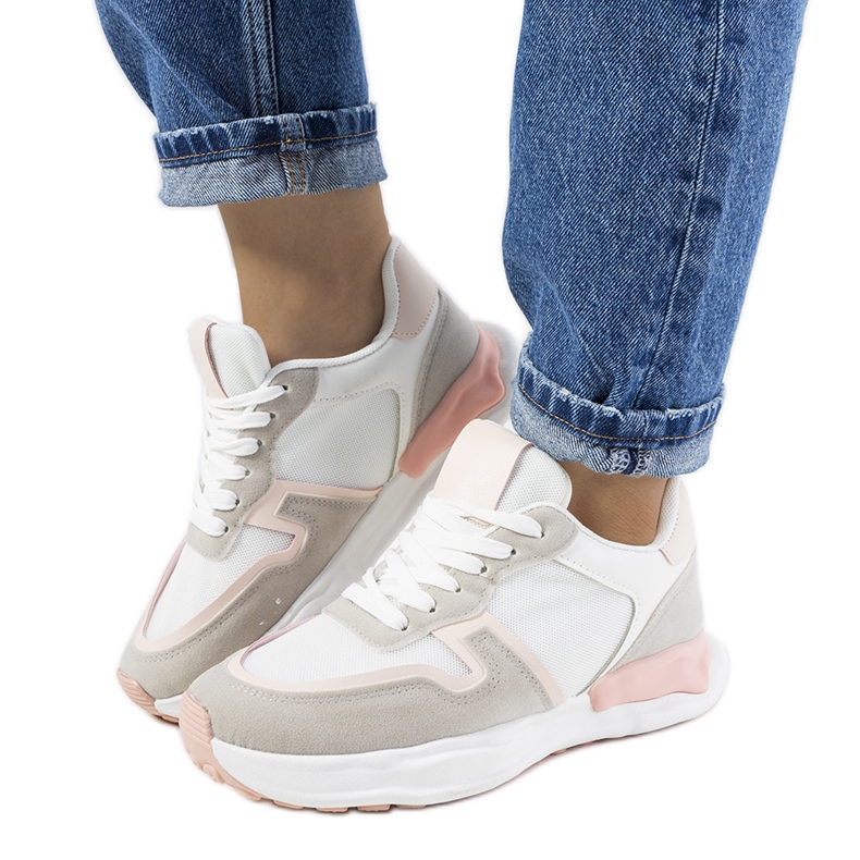 Sneakers Misano da donna bianche bianca rosa grigio