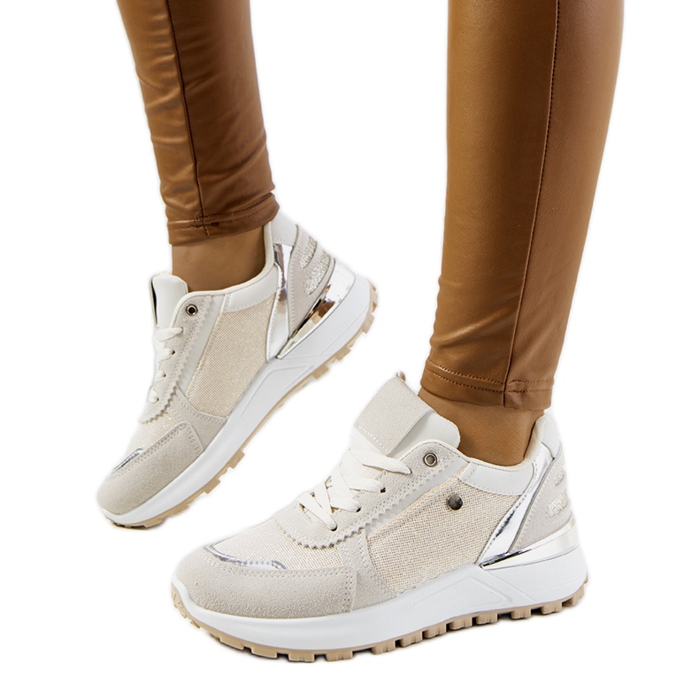Sneakers Onio da donna beige lucido