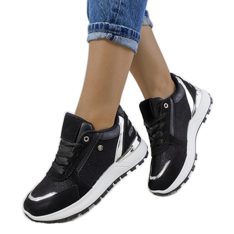 Sneakers Onio da donna nere lucide nero